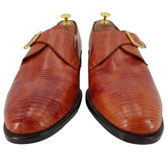 NEW Exotic Teju Lizard Monk Strap Loafers Mens 11.5 PALOMINO Dress Shoes Mexico - Picture 11 of 14